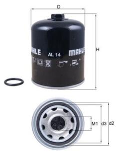 Фільтр осушувача повітря Mahle Scania LKW MAHLE / KNECHT AL 14D