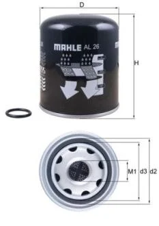 Патрон осушувача повітря, пневматична установка MAHLE / KNECHT AL 26