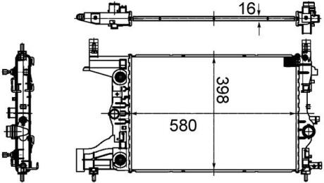 Радіатор, система охолодження двигуна MAHLE / KNECHT CR2122000S