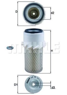 Повітряний фільтр MAHLE / KNECHT LX13