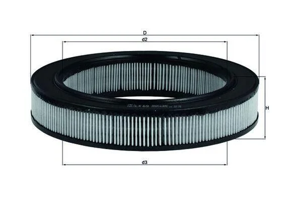 Фільтр повітряний Mahle Opel MAHLE / KNECHT LX69 (фото 1)