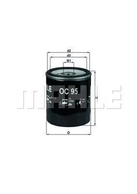 Фільтр масляний Mahle Fiat MAHLE / KNECHT OC 95 (фото 1)