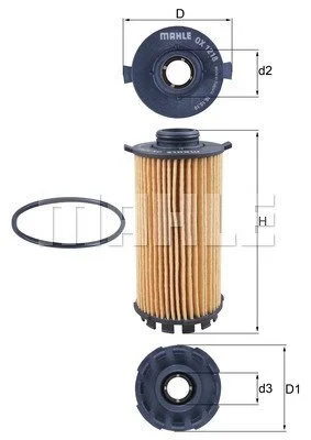 Масляний фільтр MAHLE / KNECHT OX1218D (фото 1)