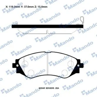 Колодки гальм. диск. DAEWOO LEGANZA передн. (вир-во Mando) MANDO RMPD08NS