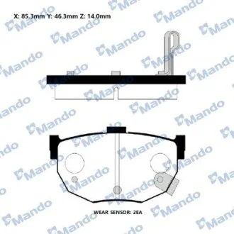 Колодки гальм. HYUNDAI Elantra/Lantra/Coup задн. (вир-во Mando) MANDO RMPH21NS