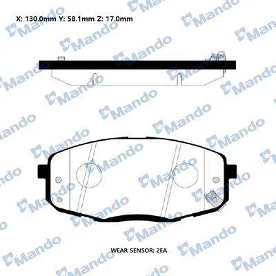 Колодки гальм. HYUNDAI I30, CEED передн. (вир-во Mando) MANDO RMPK36NS (фото 1)