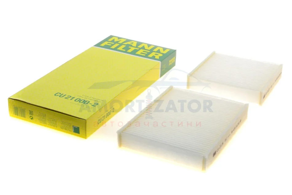 Фільтр салону (к-кт) -FILTER CU 21 000-2 MANN CU 21 0002 (фото 1)