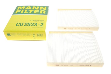 Фільтр салону (к-кт) -FILTER MANN CU 2533-2
