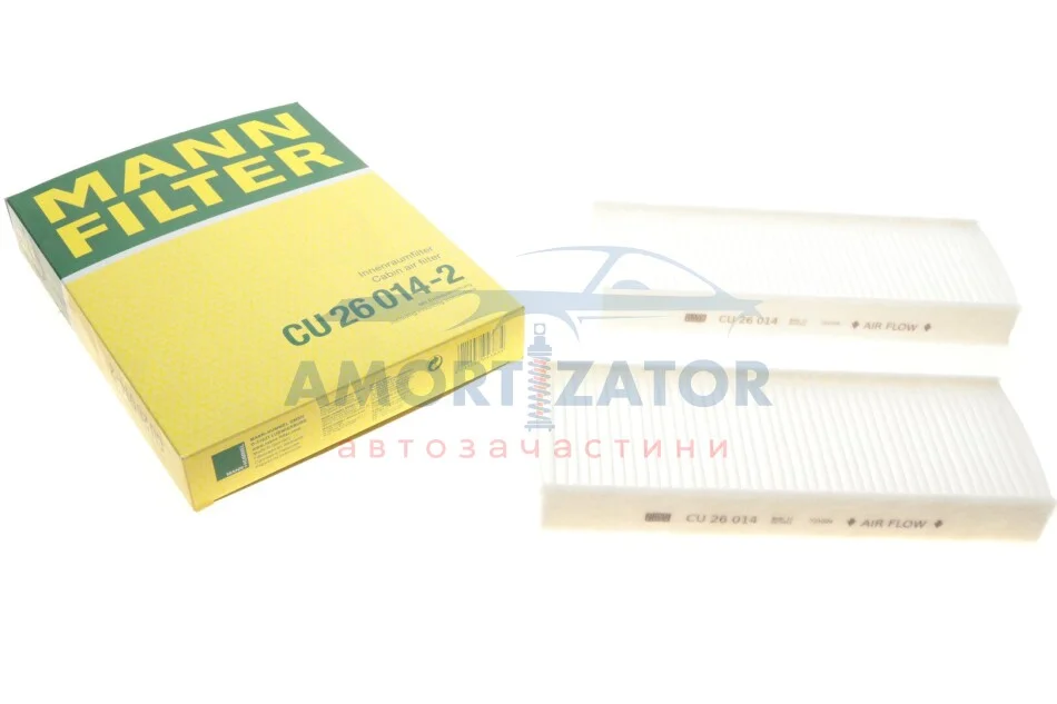 Фільтр салону (к-кт) -FILTER CU 26 014-2 MANN CU 26 0142 (фото 1)