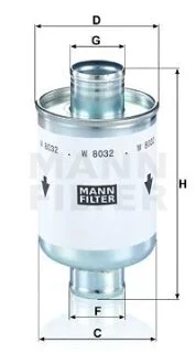 Масляний фільтр (фільтр, що вгвинчується) DEUTZ FAHR 60 AF, 60 F, 60 V, 60 A, 67, 70 A, 77, 80 A, 87, 195, 200 MK2, 200 MK3 HUERLIMANN 6190 MASTER, 66 TRADITION, 76 TRADITION LAMBORGHINI 660S MANN W8032