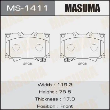 Колодки тормозные дисковые MASUMA MS1411 (фото 1)