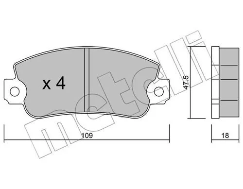 Комплект гальмівних колодок з 4 шт. дисків METELLI 2200330 (фото 1)