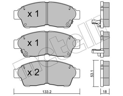 Комплект гальмівних колодок (дискових) METELLI 22-0149-0