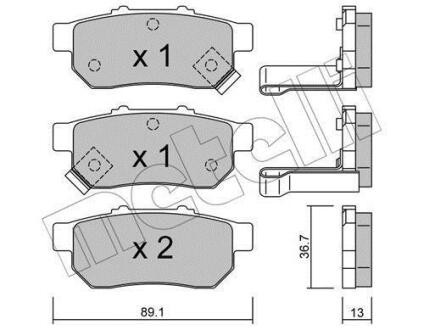 Комплект гальмівних колодок (дискових) METELLI 22-0176-1