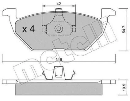 Комплект гальмівних колодок (дискових) METELLI 2202110