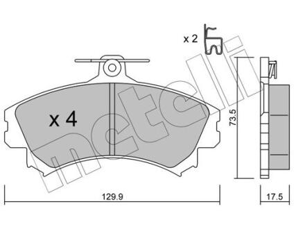 Комплект гальмівних колодок (дискових) METELLI 22-0216-1