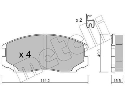 Комплект гальмівних колодок (дискових) METELLI 22-0221-1