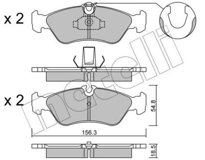 Комплект гальмівних колодок (дискових) METELLI 22-0311-1