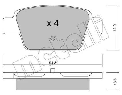 Комплект гальмівних колодок (дискових) 22-0323-0 METELLI 2203230