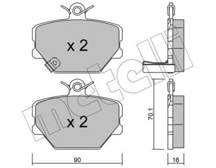 Комплект гальмівних колодок (дискових) METELLI 22-0341-0