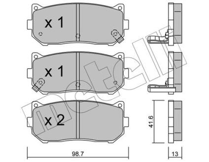Комплект гальмівних колодок (дискових) METELLI 22-0372-0