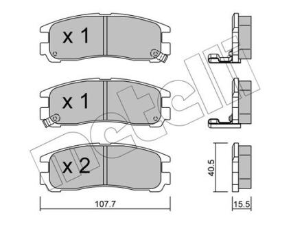 Комплект гальмівних колодок (дискових) METELLI 22-0398-0