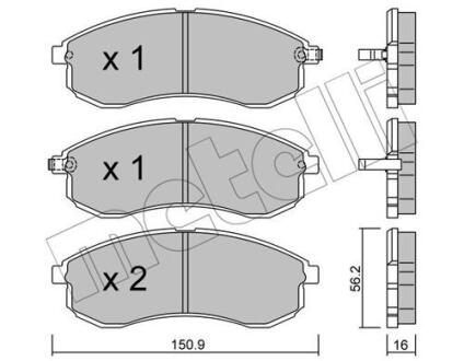 Комплект гальмівних колодок (дискових) METELLI 22-0482-0