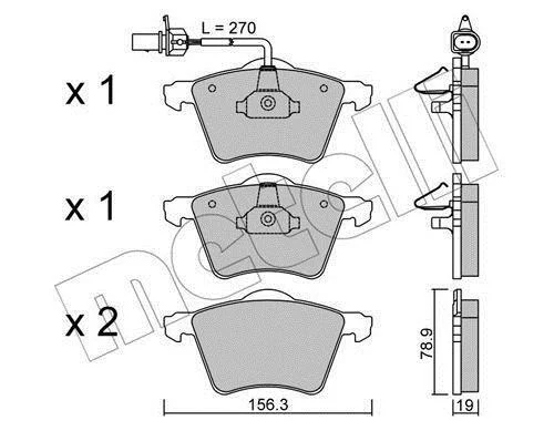 Комплект гальмівних колодок (дискових) METELLI 2205500 (фото 1)