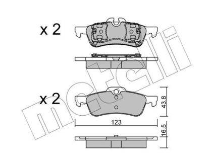 Комплект гальмівних колодок (дискових) METELLI 22-0556-0