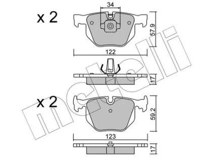 Комплект гальмівних колодок (дискових) 22-0561-0 METELLI 2205610