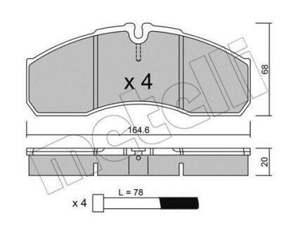 Комплект гальмівних колодок (дискових) METELLI 22-0578-5
