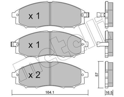 Комплект гальмівних колодок (дискових) METELLI 22-0611-0