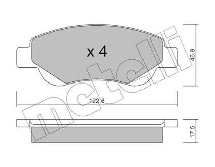 Комплект гальмівних колодок (дискових) METELLI 22-0637-0
