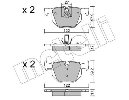 Комплект гальмівних колодок (дискових) METELLI 22-0644-0