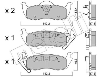 Комплект гальмівних колодок (дискових) METELLI 22-0720-0
