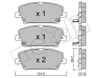 Комплект гальмівних колодок (дискових) METELLI 22-0728-0