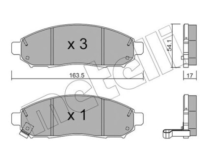 Комплект гальмівних колодок (дискових) METELLI 22-0743-0