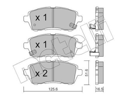 Комплект гальмівних колодок (дискових) METELLI 22-0793-1