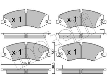 Комплект гальмівних колодок (дискових) METELLI 22-0836-6