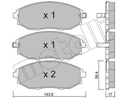 Комплект гальмівних колодок (дискових) METELLI 22-0845-0