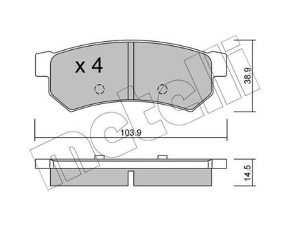 Комплект гальмівних колодок (дискових) METELLI 22-0846-0