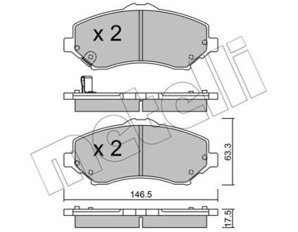 Комплект гальмівних колодок (дискових) METELLI 22-0862-0