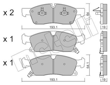 Комплект гальмівних колодок (дискових) METELLI 22-0927-0
