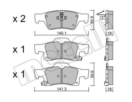 Комплект гальмівних колодок (дискових) METELLI 22-0928-0