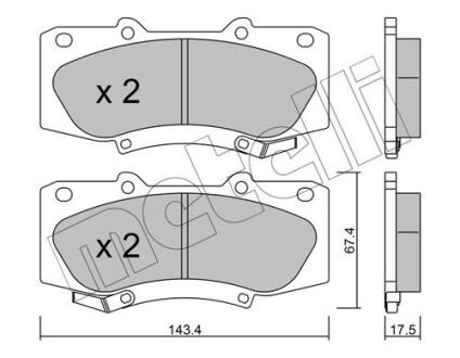 Комплект гальмівних колодок (дискових) METELLI 22-0937-0