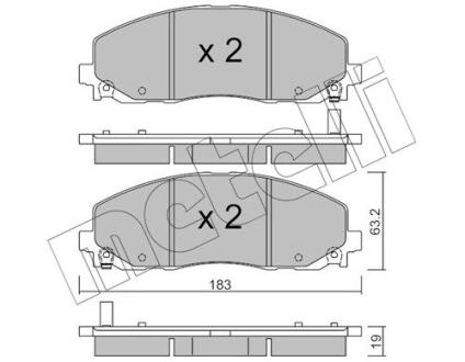 Комплект гальмівних колодок (дискових) METELLI 22-0946-0
