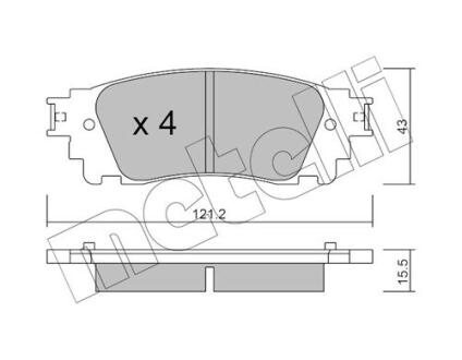 Комплект гальмівних колодок (дискових) METELLI 22-1041-0