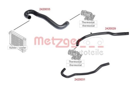 Патрубок системи охолодження гумовий METZGER 2420029