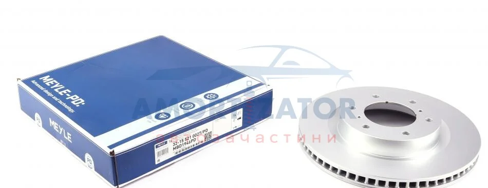 Диск гальмівний 32-15 521 0027/PD MEYLE 3215 521 0027/PD (фото 1)