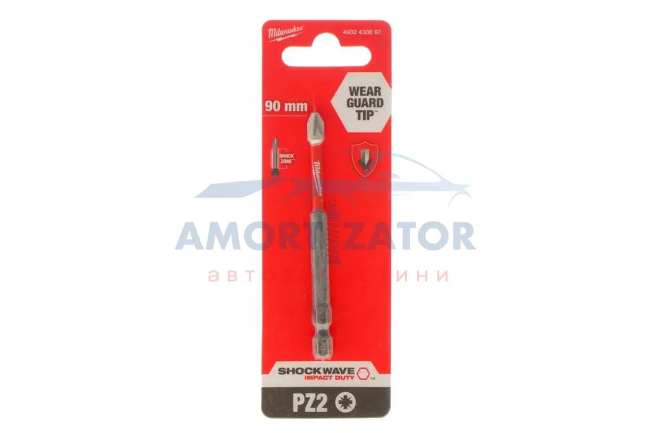 Біта SHOCKWAVE, PZ2, 90мм (1шт) MILWAUKEE 4932430867 (фото 1)